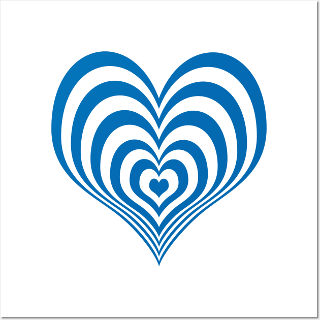 White and Blue Layered Heart Wall Art by Rhubarb Myrtle